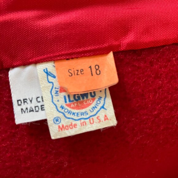 Vintage Burlington Wool Red Pea Coat Jacket Womens Size 18 Made in USA. - Picture 14 of 15